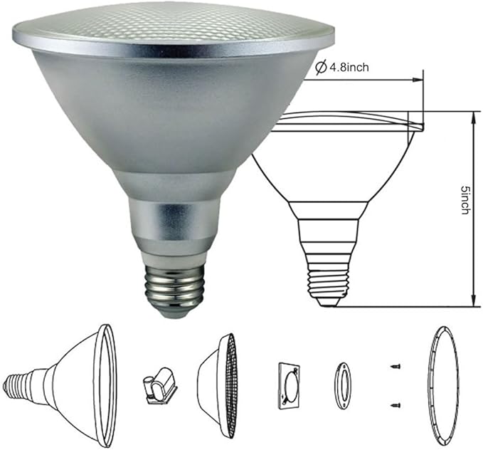 DUDU Led Spotlight E27 PAR38 20W RGB Colored Light Bulb 16 Color Changing with IR Remote Control for Home, Living Room, Party Decoration Waterproof Outdoor Floodlight (20W PAR38 RGB)