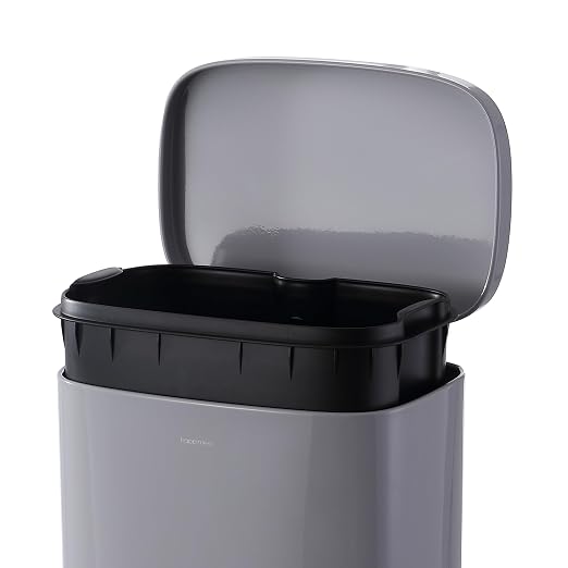 happimess Curtis 8 Gal Step Trash Can Soft Close 25", Gloss Gray