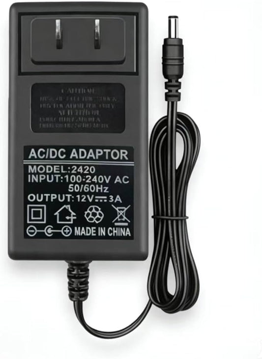 12V DC Power Supply 3A 36W Universal AC Adapter 100-240V 50-60hz to 12 Volt Power Adapter Cord 3Amp 2.5A 2A 5.5mm x 2.5mm 2.1mm for LED Strip Light CCTV Security Camera PC Monitor and More