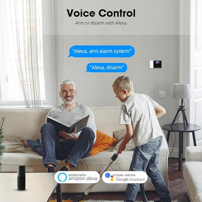 PGST Wireless Home Alarm System 8-Piece Kit, WiFi/4G Alarm System for Home Security with Phone APP Alert (Door Sensor,Siren, Remote, Motion Detector) for Home,Apartment, Compatible with Alexa(105-A)