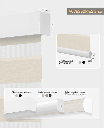 ACMEART Motorized Zebra Blinds,Smart APP & Remote Control 95% Blackout Shades,Compatible with Alexa,Custom Size Electric Window Blinds for Bedroom/Home/Office (Cream Beige)