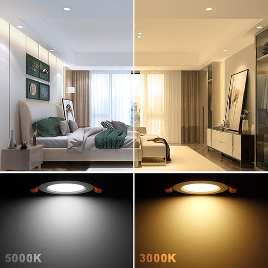 2 Inch LED Downlight, 3W Recessed Lighting Dimmable Ceiling Light Kit, 5000K Daylight White, CRI80 LED Can Lights with Driver(35W Halogen Equivalent), 6 Pack
