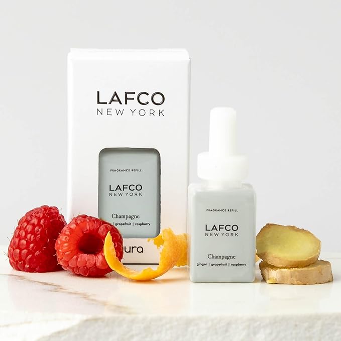 LAFCO New York Pura Smart Device Refill, Champagne - Pack of 2 - Vial Delivers Up to 2 Weeks of Fragrance Life - Made in the USA