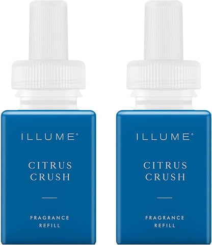 Pura & ILLUME Home Scent Refill - Smart Home Air Diffuser - Up to 120-Hours of Luxury Fragrance per Refill - Spring & Summer Fragrance - 2 Pack, Citrus Crush