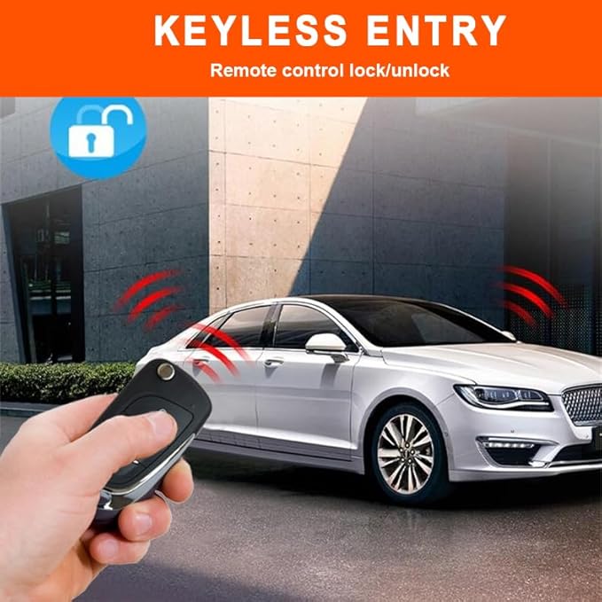 ① Car Keyless Entry Security Alarm System + ② Remote Engine Starter + ③ Push to Start Stop Iginition Button