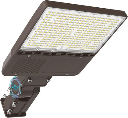 LED Parking Lot Light 200W 150W 120W Adjustable, UL Listed 5000K Shoebox Light with Photocell, Adjustable Slip Fitter, IP65 Commercial Street Lights AC100-277V for Outdoor Parking Lot Roadway