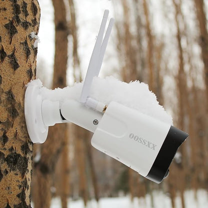 OOSSXX 5.0MP & 130° Wide-Angle 2-Way Audio PIR Detection Dual Antennas Enhance WiFi Security Wireless Camera System Outdoor Security Camera, Home Surveillance Bullet Exterior Cameras
