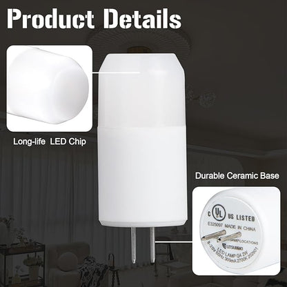 G4 Led Bulb 12V Low Voltage Landscape Lights 2w, T3 Halogen Bulb Led Replacement 2700k Warm White, G4 Bi Pin Led Bulb Ceramic Base for RV, Boat, Yacht, Courtyard, Landscape Path Lights, 1 Pack