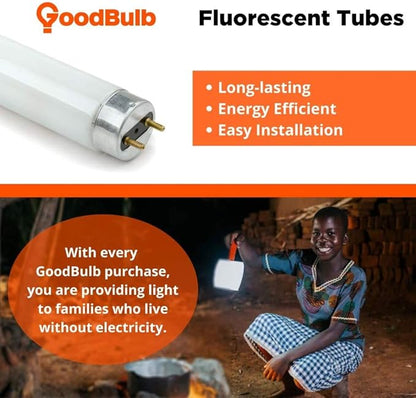 GoodBulb F28T8 28W 48 Inch T8 Fluorescent Light Bulb 5000K Daylight White Color Medium Bi-Pin Base 2970 Lumens 86 CRI 36000 Life Hours Car Dealership Lighting 30 Bulbs Pack