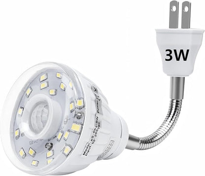 Plug in Motion Sensor Night Light Indoor, PIR Infrared Motion-Activated LED Night Light for AC Outlet,Dusk to Dawn Sensor Smartlight,360° Directional Rotating for Garage Stairway (3W 1pcs)