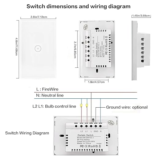 Jinvoo Smart Light Switch, ZigBee Light Switch, Zigbee Switchh, Alexa Lightt Switchh, Compatible with Alexa and Google, Smart Life Control, Glass Panel Timer, Requires a Zigbee hub (2 Gang)