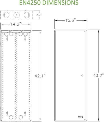 On-Q 42" Structured Media Enclosure with Hinged Cover Lock, 20 Gauge CRS, Versatile Mounting