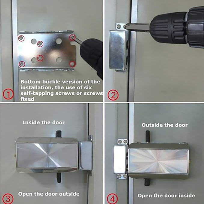 Electronic Deadbolt Door Lock, High Quality Anti-Theft Remote Deadbolt Door Lock Zinc Alloy Remote Lock for Door with 4 Remote Control for Home Office - Remotes/TTLock/Bluetooth Unlocking