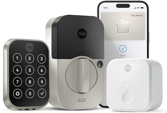 Yale Assure Lock 2 Plus Apple Home Keys, Satin Nickel Keyless Entry Door Lock with Wi-Fi Connected Touchscreen Keypad for Code Entry, YRD450-N-CB1-619