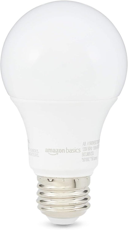 Amazon Basics A19 LED Light Bulb, 60W Equivalent, 9W Energy Efficient, E26 Standard Base, Soft White 2700K, Non-Dimmable, 10,000 Hour Lifetime, 6-Pack