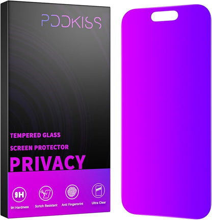 PDDKISS Compatible for iPhone 16 Plus Privacy Screen Protector Tempered Glass 6.7 Inch, Purple Gradient Anti Spy Anti Blue Light HD Easy Installation