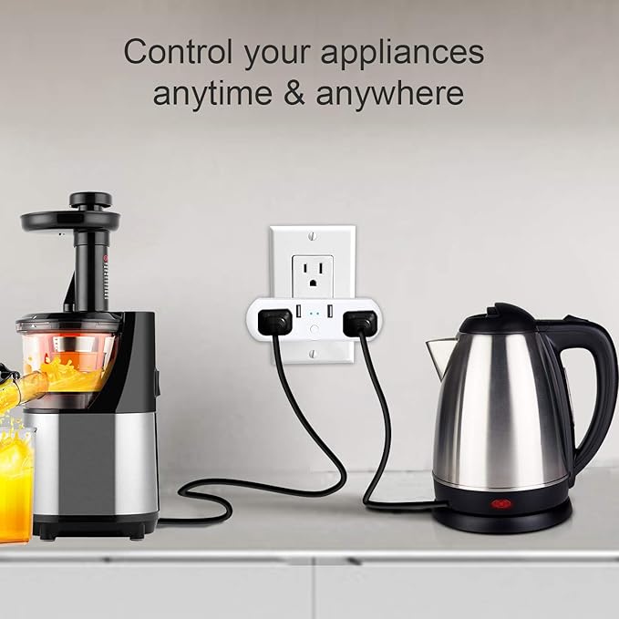 XODO WP3 Smart WiFi Plug - Wireless Remote Control by App Compatible with Alexa and Google Home Assistant 2.4 GHz Network only - Voice Control - WiFi Enable - Smart Home Outlet - 2Pack