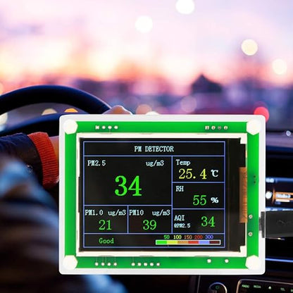 Air Quality Monitor, Air Quality Meter, Air Quality Sensor, Air Quality Detector 2.8'' Multifunctional Digital Car PM2.5 Air Quality Detector Monitor AQI Home Air Monitor Suitable for Home Office Car