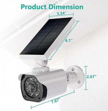 WALI Solar Powered Fake Camera with Motion Sensor Floodlight, 1 Pack, White
