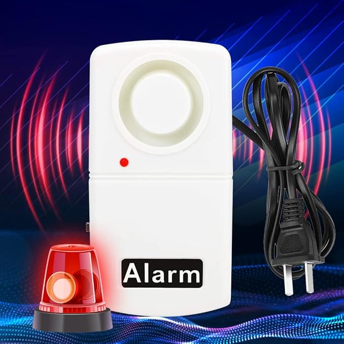 Watris Veiyi 120db Power Failure Outlet Alarm, Smart Outage Alarm Warning Siren, Automatic Power Cut Failure Alerter for Home Office Shop, Power by 9V Battery (NOT Included), 220V