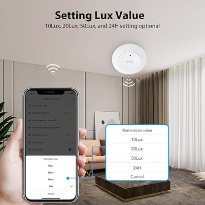 Haozee Human Presence Sensor Light Switch,Zigbee Millimeter Wave Presence Sensor,Auto-On/Auto-Off Smart Motion Sensor Light Switch AC95-250V,Requires TUYA HUB,Support Zigbee2mqtt Home Assistant