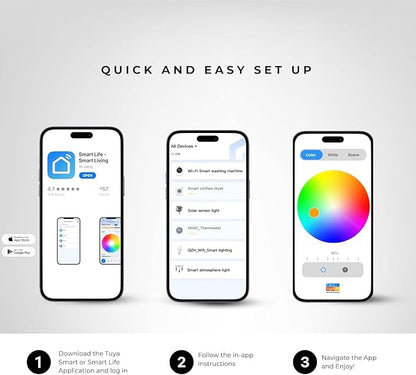 Ozarke Smart LED Bulb Smart Light Bulbs Alexa Compatible, Google Assistant, Color Changing Controlled Light Bulb 2700K-6500K RGB Dimmable (Bluetooth, 1, Count)