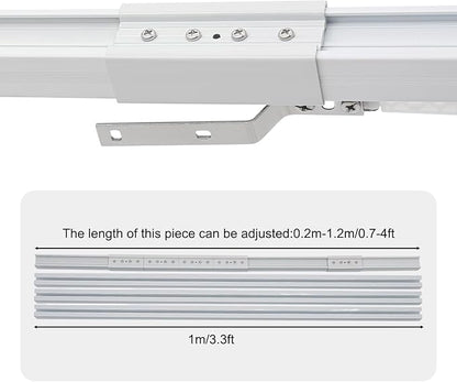 Electric Curtain Track, 7.08-13.78ft Motorized Curtain Track System, Smart Electric Curtain Rail with Remote Control, App & Voice Control, Compatible with Alexa and Google Home
