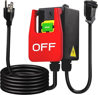 POWERTEC 120V Single Phase On/Off Magnetic Paddle Switch, 9 Amps w/ 5.5 Ft Standard Cords, Knee Paddle for Power Tools, Fits Table Saw, Router Table, Drill Press, Bench Saw, Bandsaw (71755)