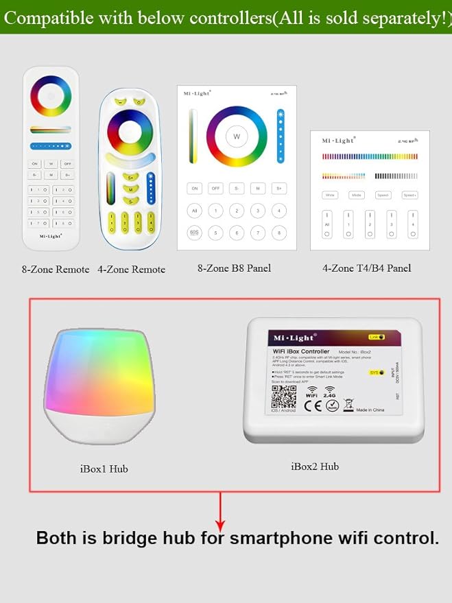 Pack Of 2 LGIDTECH 4W GU10 Led 2.4GHz Spotlight Bulb RGB+CCT Color Changing And CCT WW CW Temperature Adjustable Must Work With Milight Remote,B4 T4 Panel Or Smartphone Control Via Gateway Hub WL-Box2