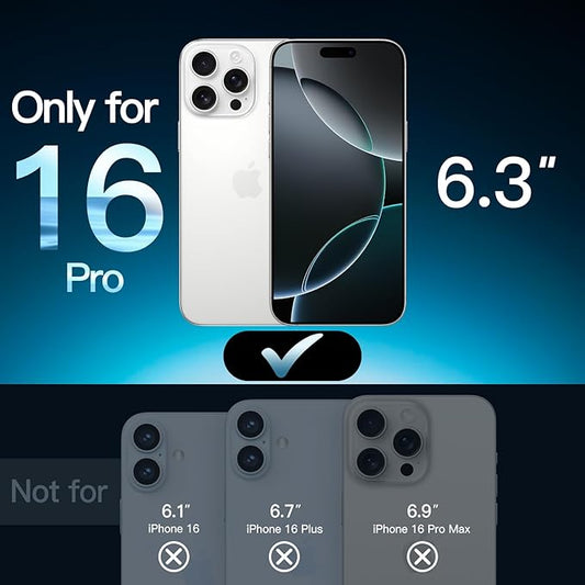 JETech Privacy Screen Protector for iPhone 16 Pro 6.3-Inch, Anti-Spy Tempered Glass Film with Easy Installation Tool, 2-Pack