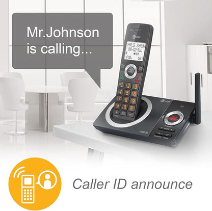 AT&T CL82519 DECT 6.0 5-Handset Cordless Phone for Home with Answering Machine, Call Blocking, Caller ID Announcer, Intercom and Long Range, Black
