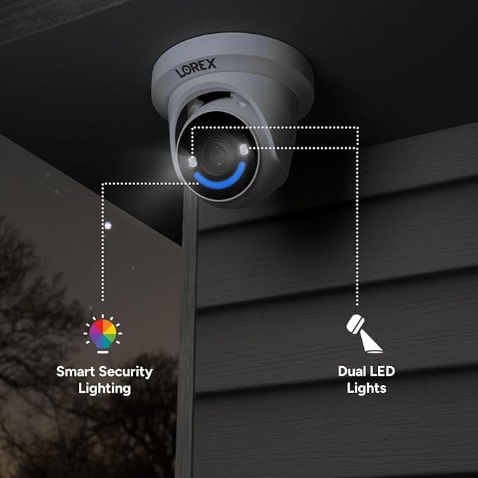 Lorex Classic 4K+ PoE Dome Camera | 12MP | IP Add-on Camera (No Cable) | Color Night Vision | Person & Vehicle Detection | 2-Way Talk | Metal Housing | IP67 Weatherproof | Requires a Recorder