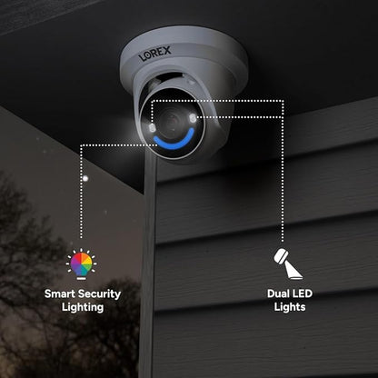 Lorex Classic 4K+ PoE Dome Camera | 12MP | IP Add-on Camera (No Cable) | Color Night Vision | Person & Vehicle Detection | 2-Way Talk | Metal Housing | IP67 Weatherproof | Requires a Recorder
