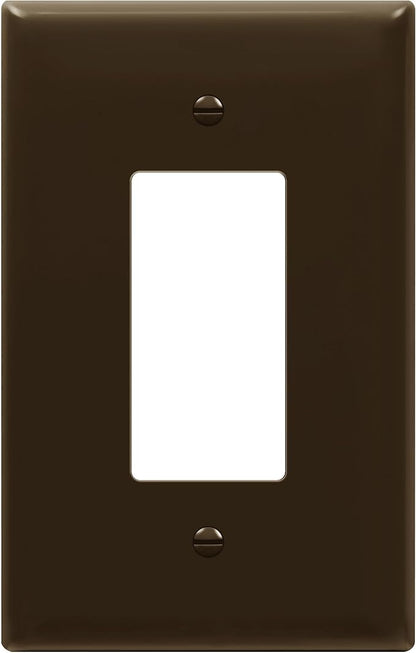 ENERLITES Decorator Light Switch or Receptacle Outlet Wall Plate, Gloss Finish, Over-Size 1-Gang 5.5" x 3.5", Unbreakable Polycarbonate Thermoplastic, UL Listed, 8831O-BR, Brown