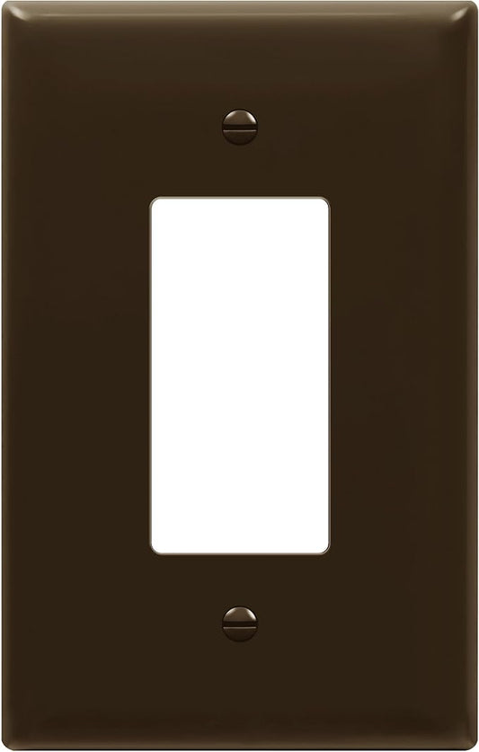 ENERLITES Decorator Light Switch or Receptacle Outlet Wall Plate, Gloss Finish, Over-Size 1-Gang 5.5" x 3.5", Unbreakable Polycarbonate Thermoplastic, UL Listed, 8831O-BR, Brown