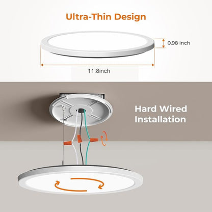 Matane 2Pack Motion Sensor LED Ceiling Light with Remote, 12 Inch Wired Flush Mount Light 3000K 4000K 5000K, 2400LM Dimmable Motion Sensor Light Indoor for Closet Hallway Laundry Stairs New Version