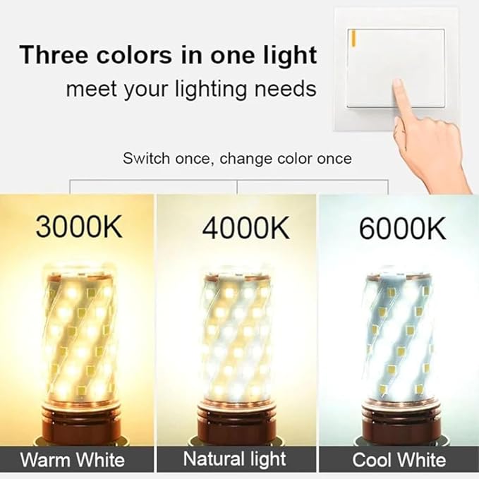 Corn Bulb E27 LED 10Pcs 16W Replacement for Lamps Small -in Smart Three-Color Light