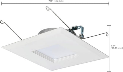Satco LED Retrofit Downlight with Stepped Baffle, CCT Selectable 2700K/3000K/3500K/4000K/5000K, 5-6 Inch Square, White