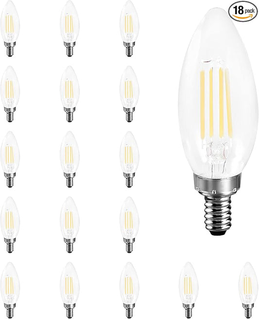 Sylvania ECO LED B10 Light Bulb, 60W = 3.5W, Non-Dimmable, Clear, 450 Lumens, 2700K, Soft White - 18 Pack (41265)