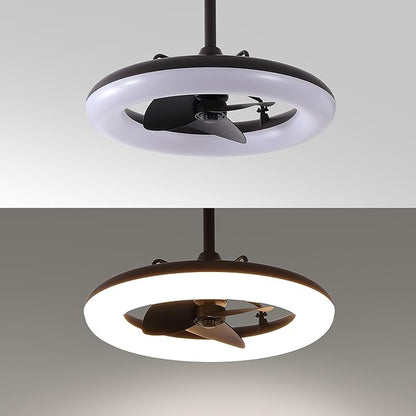 OVAL AIR AIR8001A Piero 21.5" Contemporary Minimalist 6-Speed Metal Mobile-App/Remote-Controlled Dimmable Smart Integrated LED Ceiling Fan Bedroom, Living Room, Dining Room, Deep Espresso Bronze
