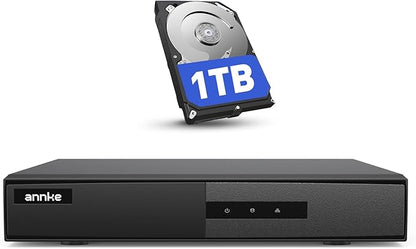 ANNKE 8 Channel DVR for Security Camera, 3K Lite Hybrid 5-in-1 CCTV Digital Video Recorder, Supports 8CH TVI/AHD/CVI/CVBS Analog and 2CH IP Cameras, 24/7 Video Recording for Home Surveillance, 1TB HDD
