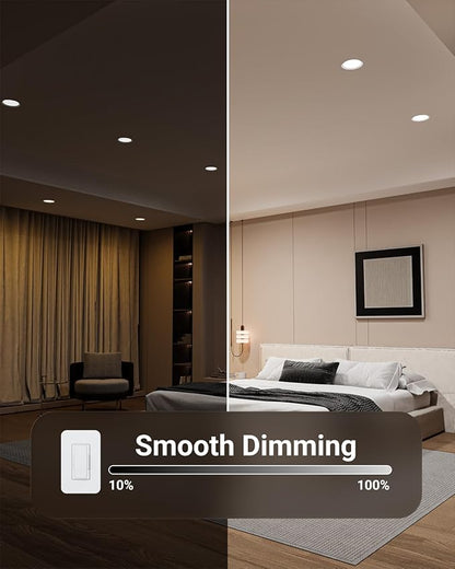 Sunco 12 Pack 6 Inch LED Recessed Light, Ceiling Canless Recessed Lights, Baffle Trim, 1200 LM, 14W, Selectable CCT 2700K/3000K/4000K/5000K/6000K, Dimmable with Junction Box