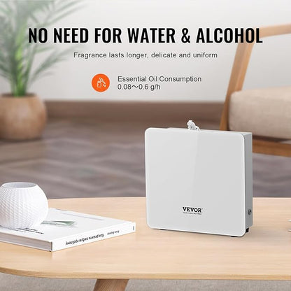 VEVOR Scent Air Machine for Home, 480ml Bluetooth Smart Essential Oil Diffuser with Cold Air Tech, Waterless Scent Diffuser Cover Up to 2500sq.ft for Business Office, Hotel, Spa, Large Room