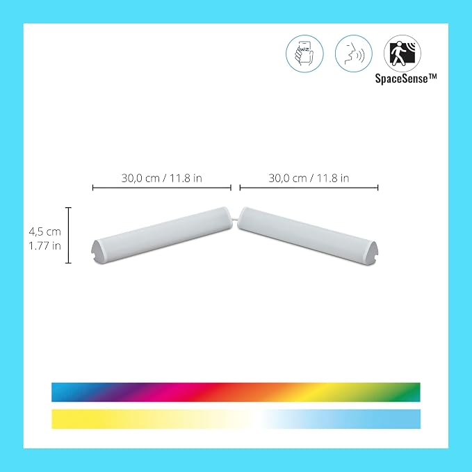 WiZ Connected Portable LED Light Bar, 1 Pack, Flowing Multicolor LED Color-Changing Light Bar For Your Smart Home, Compatible with Alexa and Google Home Assistant