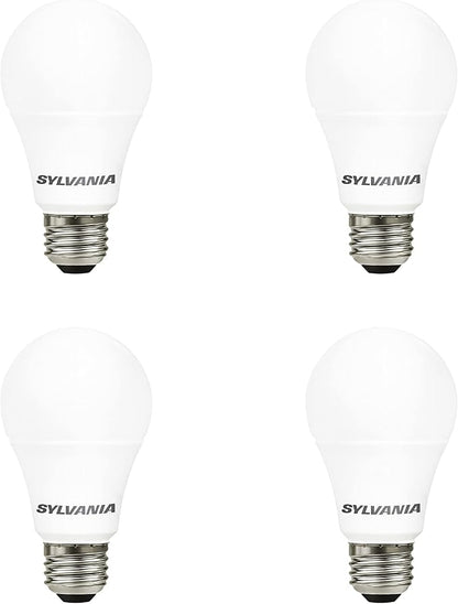 Sylvania LED A19 Light Bulb, 100W Equivalent, Efficient 14W, 1500 Lumens, Frosted Finish, Daylight - 4 Pack (78103)