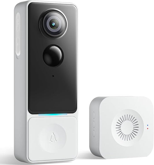 3MP Camera Doorbell Camera Wireless Video Doorbell 2K HD- No Subscription Required, Free Human Motion Detection, Package Detection, Battery Powered, Works with Alexa &Google Assistant,2.4GHz WiFi Only