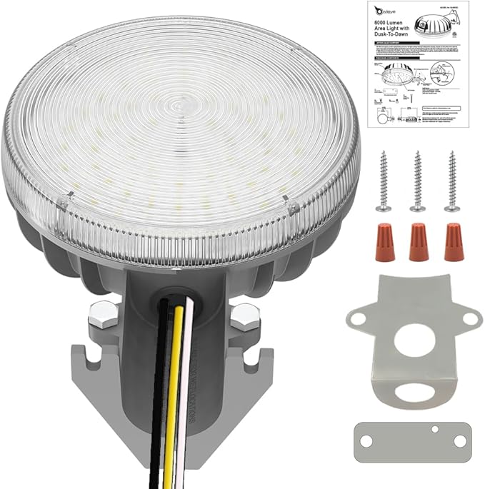 Owleye 6000LM Dusk to Dawn Outdoor Lighting LED Barn Light Security Lights, 42W 4000K Daylight, AC 120-240V, ETL Listed, Waterproof Outside Lights for Yard Warehouse Garage （2pack）