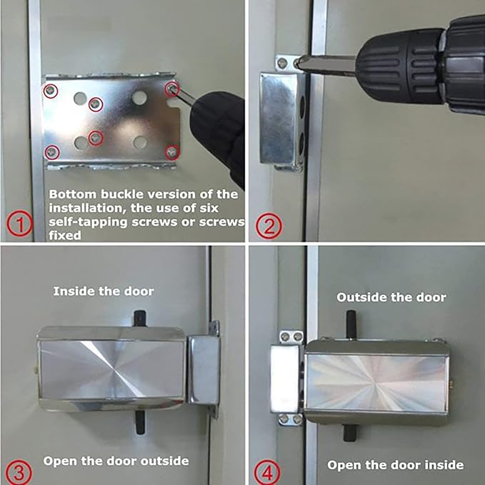 Electronic Deadbolt Door Lock, High Quality Anti-Theft Remote Deadbolt Door Lock Zinc Alloy Remote Lock for Door with 4 Remote Control for Home Office - Remotes Unlocking