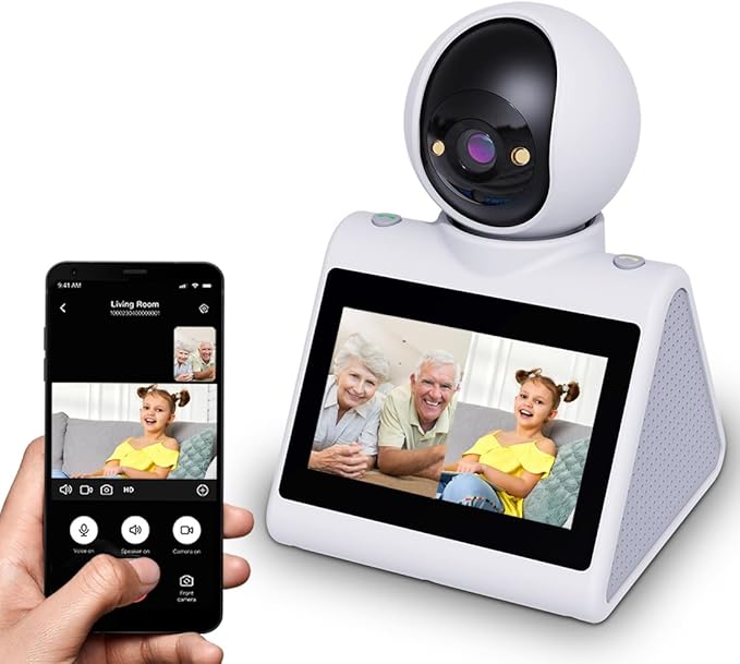 Indoor Home Security Camera,Dual-Band(5G/2.4G) Pet Dog Camera,Two Way Video Camera with 4.3" Screen,Nanny cam,Monitor for Baby/Elder/Nanny/Dog/pet with Phone App Dome Camera(Button Calling)