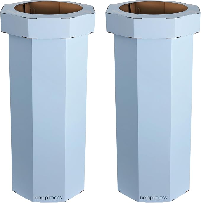 happimess Fleur 25 Gal Trash Can Bin, Tide Pool Blue, Set of 2
